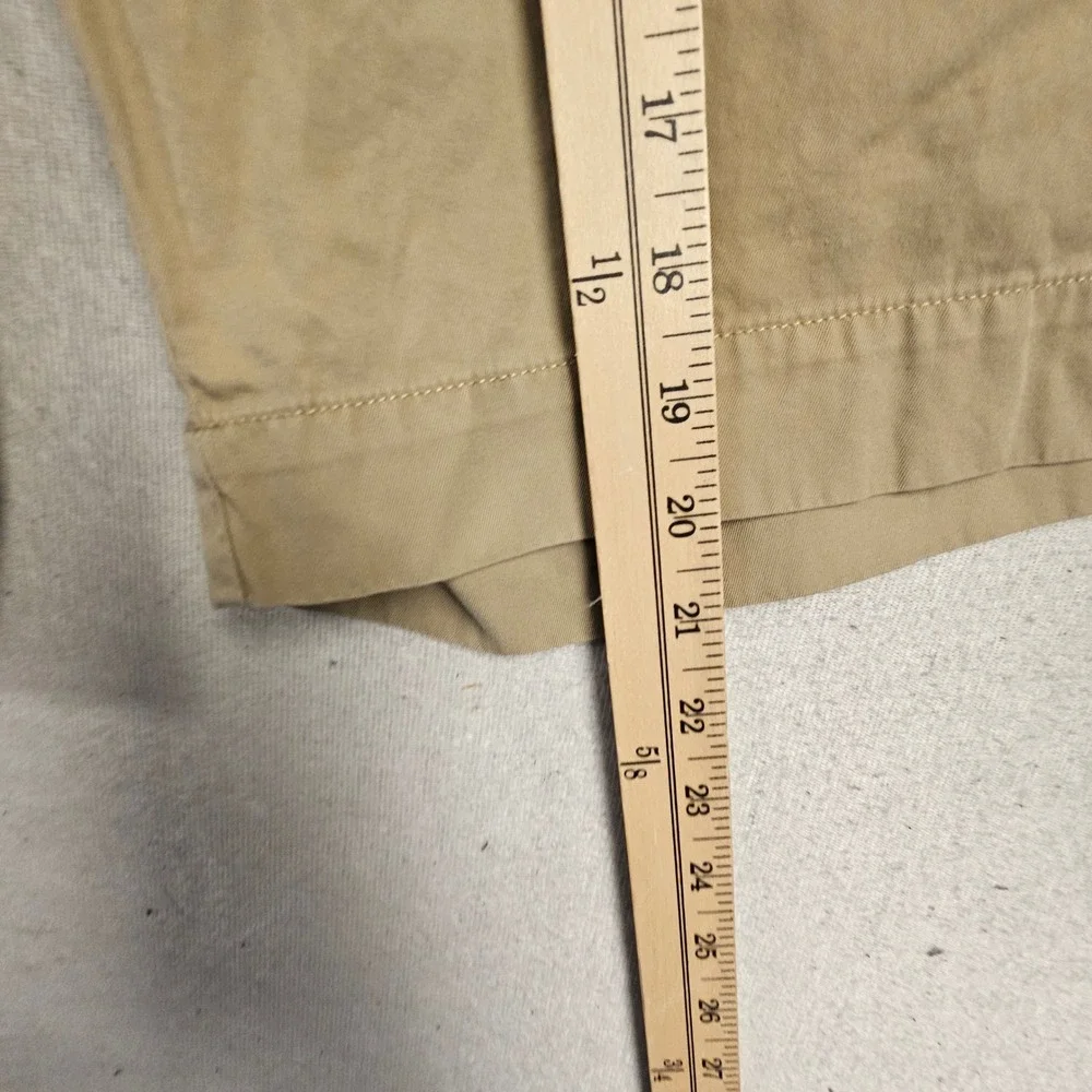 Polo Ralph Lauren Mens Khaki Tan Chino Shorts Size 34 Cotton Flat Front Classic